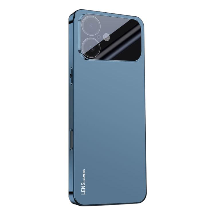 For iPhone 17 AG Frosted Electroplating Acrylic Phone Case(Navy Blue)