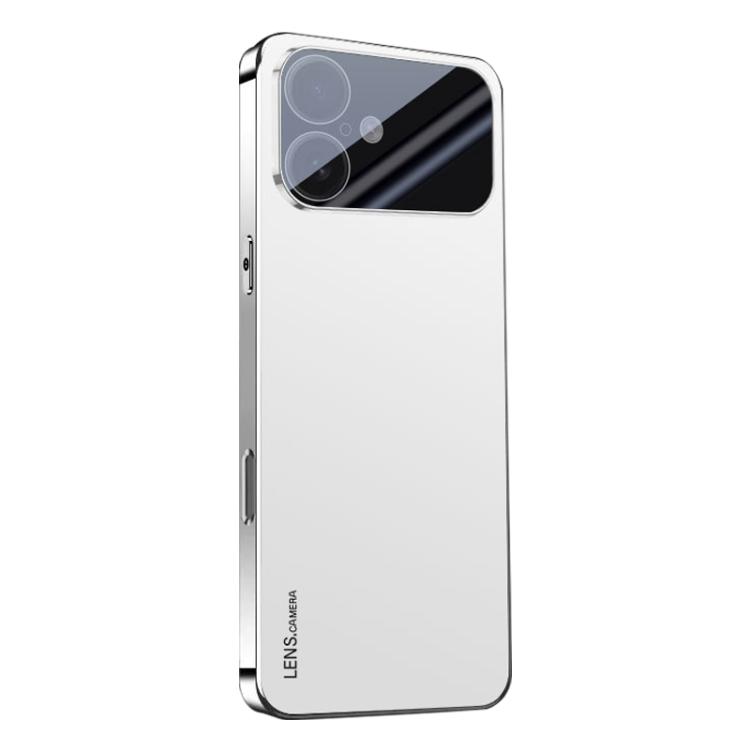 For iPhone 17 AG Frosted Electroplating Acrylic Phone Case(Silver White)