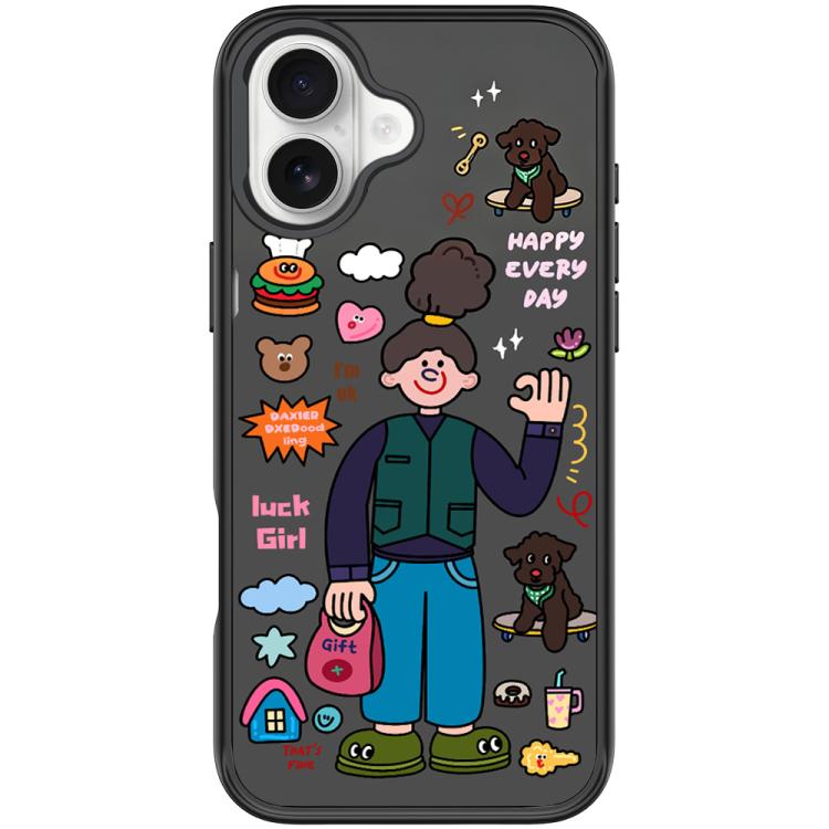For iPhone 17 American Girl Pattern Magnetic Phone Case(Black)