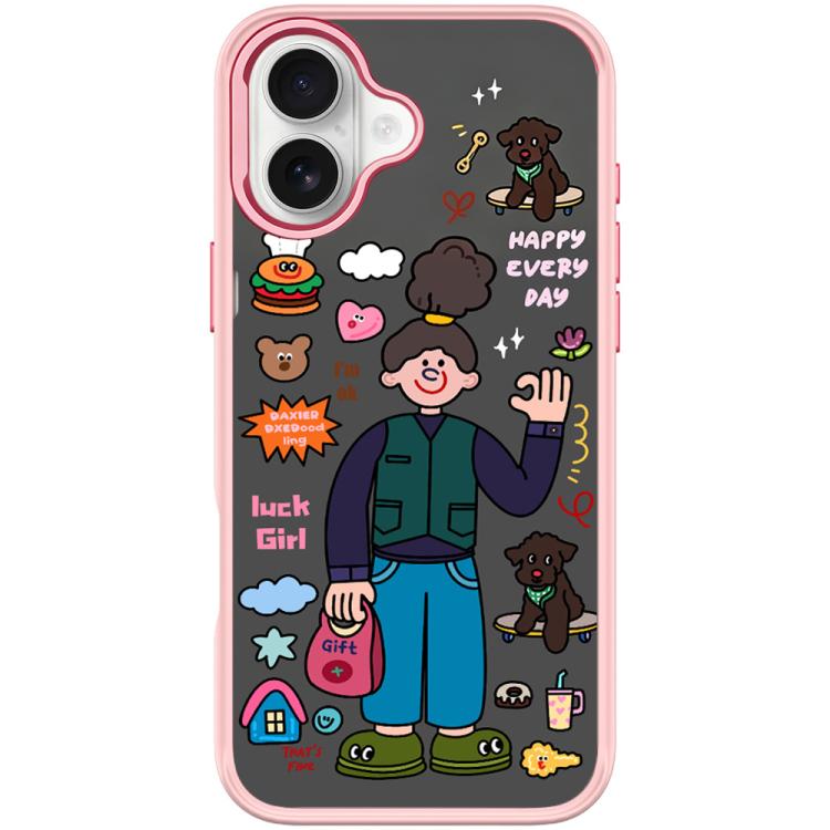For iPhone 17 American Girl Pattern Magnetic Phone Case(Pink)
