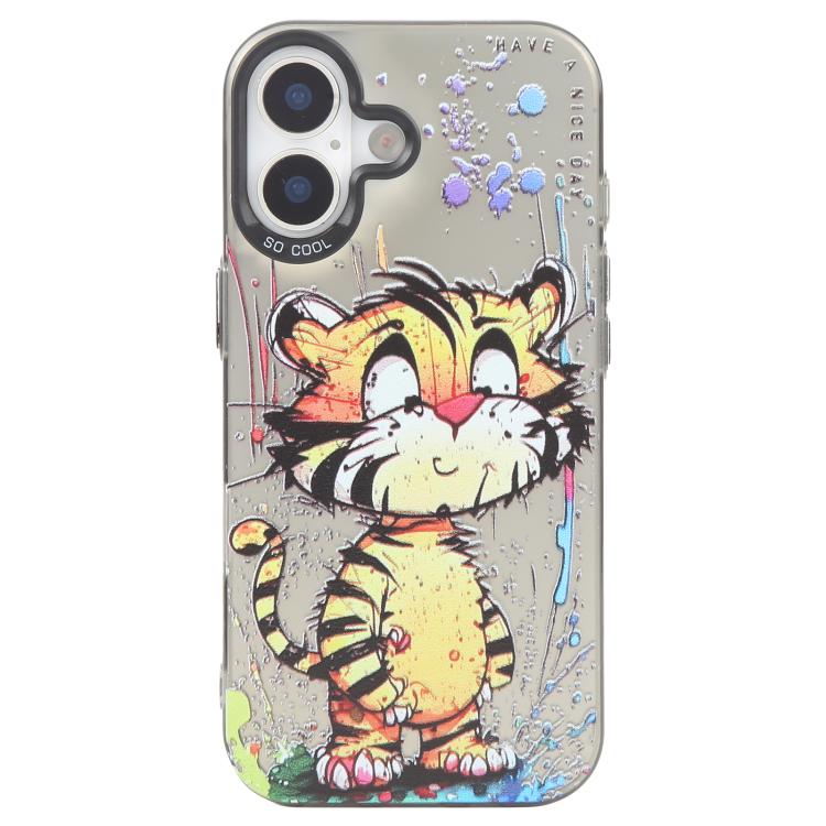 For iPhone 17 Animal Pattern Oil Painting Series PC + TPU Phone Case(Colorful Tiger)