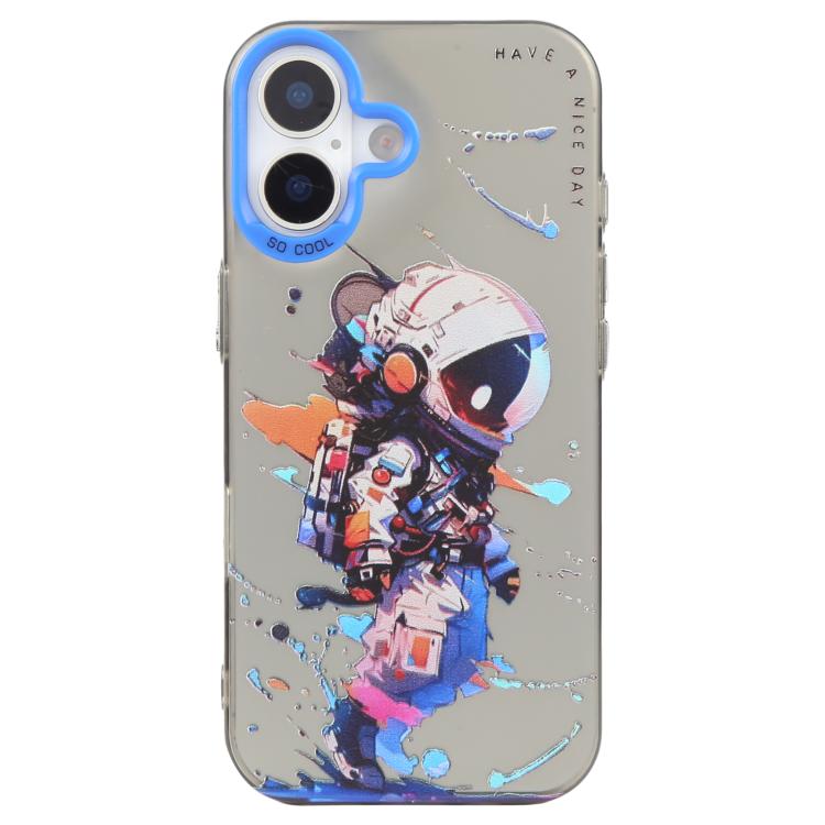For iPhone 17 Animal Pattern Oil Painting Series PC + TPU Phone Case(Tattered Astronaut)