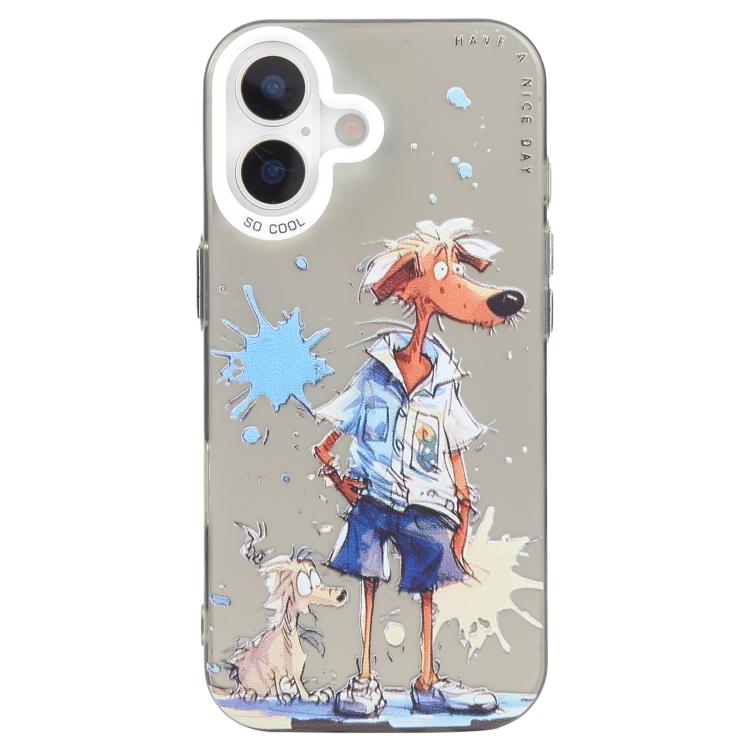 For iPhone 17 Animal Pattern Oil Painting Series PC + TPU Phone Case(Wolf)