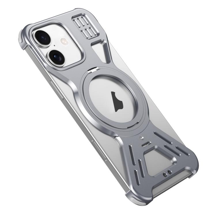 For iPhone 17 Armor 360 Holder Frameless Alloy MagSafe Phone Case(Space Gray)