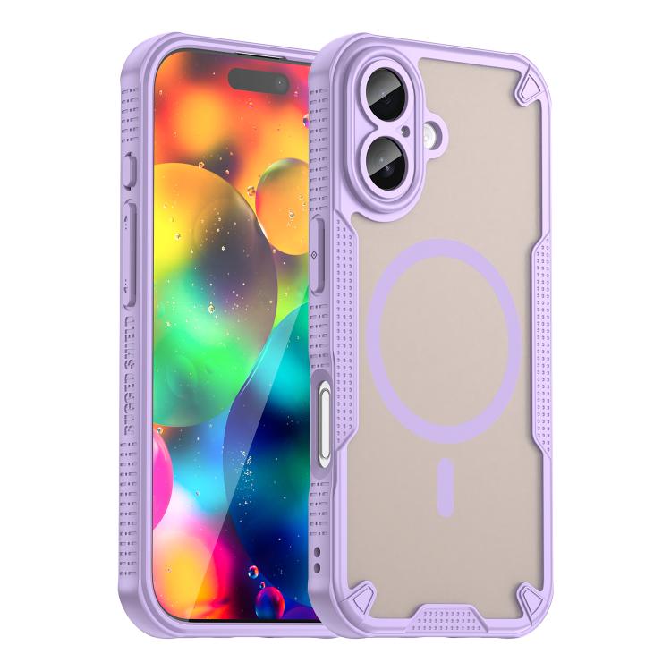 For iPhone 17 Armor Glaze MagSafe Magnetic Phone Case(Purple)
