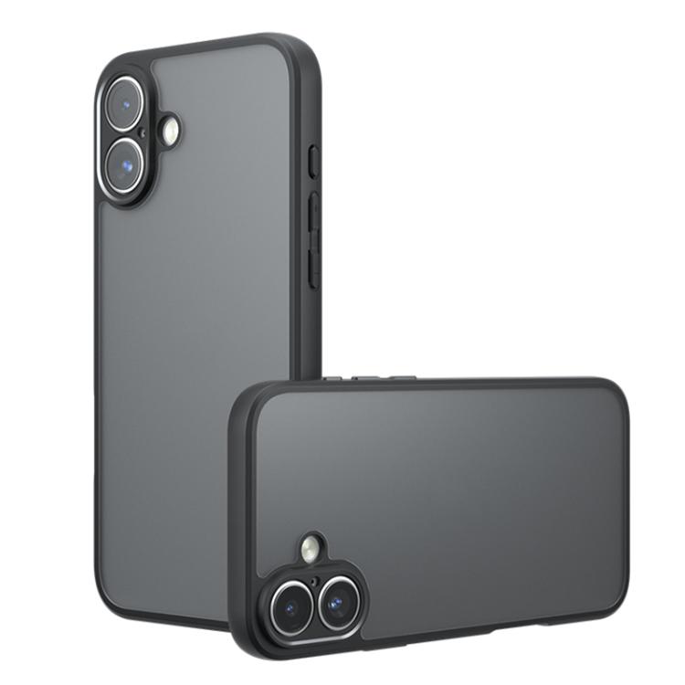 For iPhone 17 Armor Precise Hole PC Hybrid TPU Phone Case(Frosted Black)