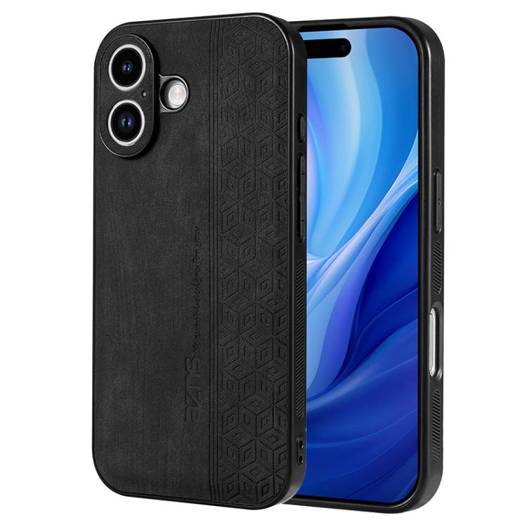 For iPhone 17 AZNS 3D Embossed Skin Feel Phone Case(Black)