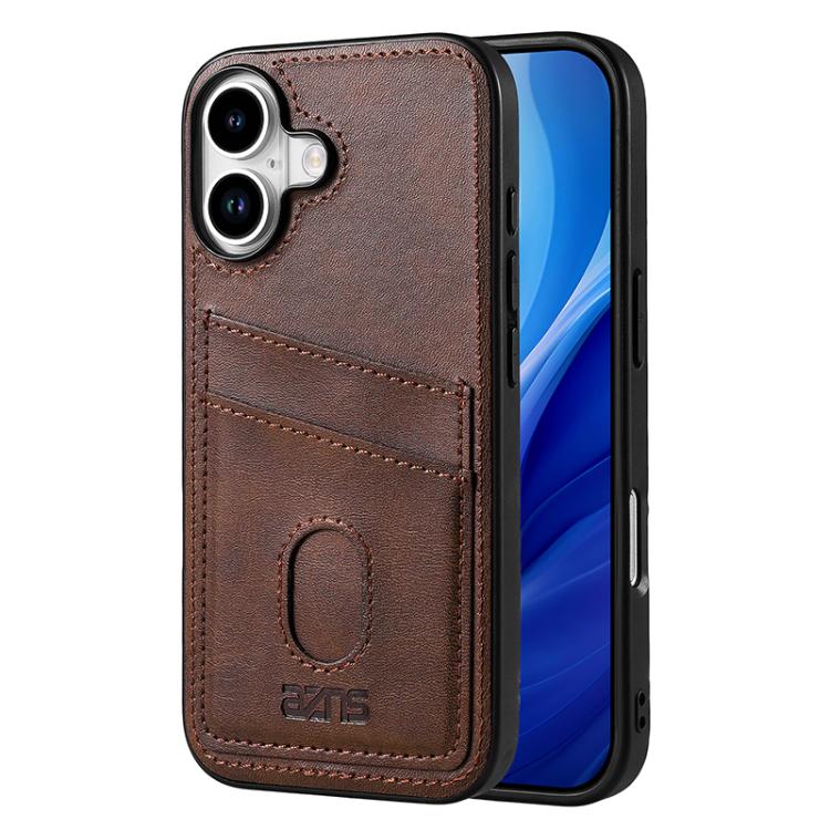 For iPhone 17 AZNS K1 Series Card Slot Business Phone Case(Brown)