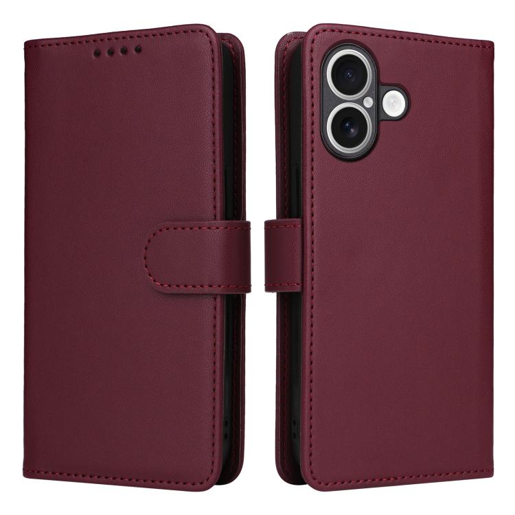 For iPhone 17 BETOPNICE BN-005 2 in 1 Detachable Imitate Genuine Leather Phone Case(Wine Red)