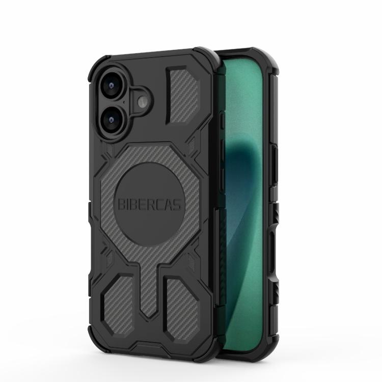 For iPhone 17 BIBERCAS Real Color Series MagSafe Shockproof Phone Case(Black)