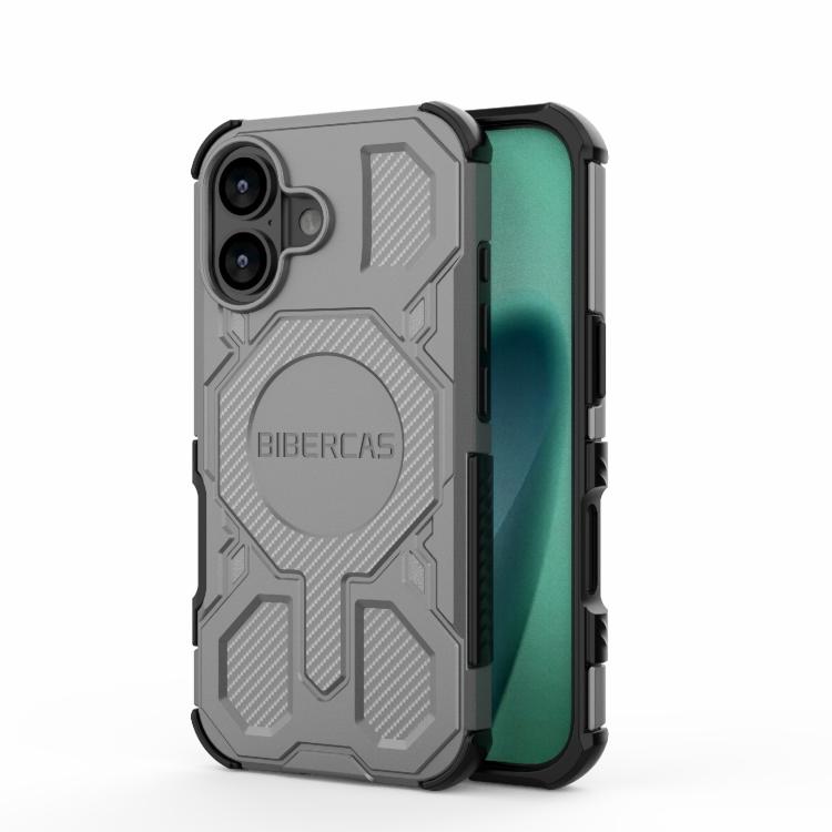 For iPhone 17 BIBERCAS Real Color Series MagSafe Shockproof Phone Case(Gray)
