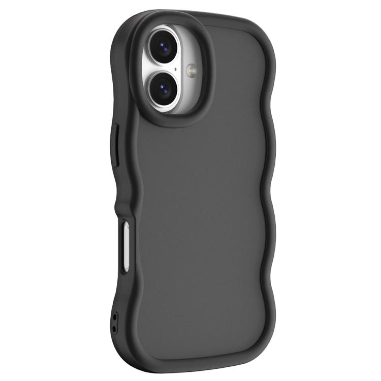 For iPhone 17 Big Wave Skin Feel Phone Case(Black)