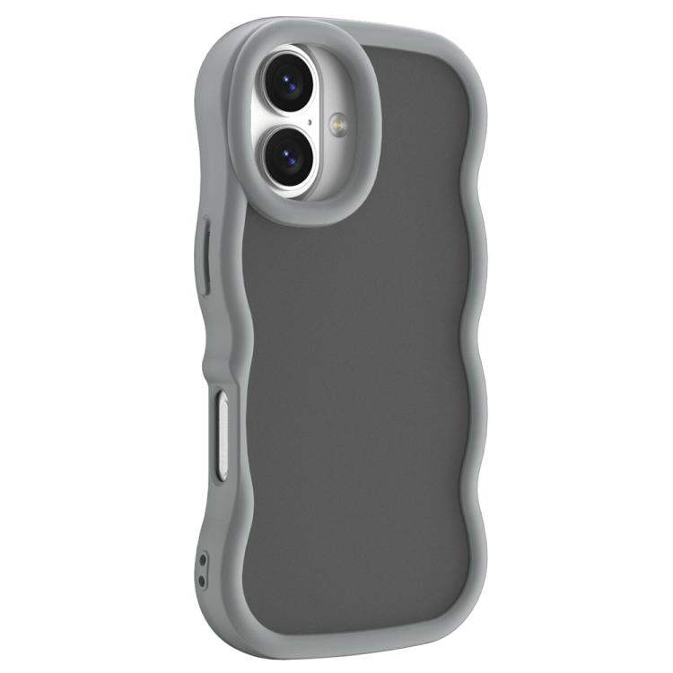 For iPhone 17 Big Wave Skin Feel Phone Case(Grey)