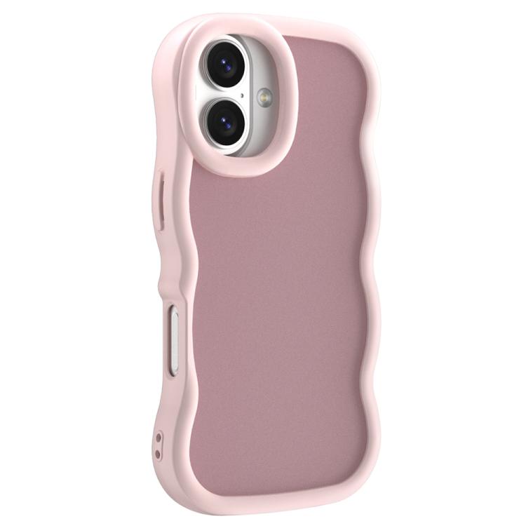 For iPhone 17 Big Wave Skin Feel Phone Case(Pink)