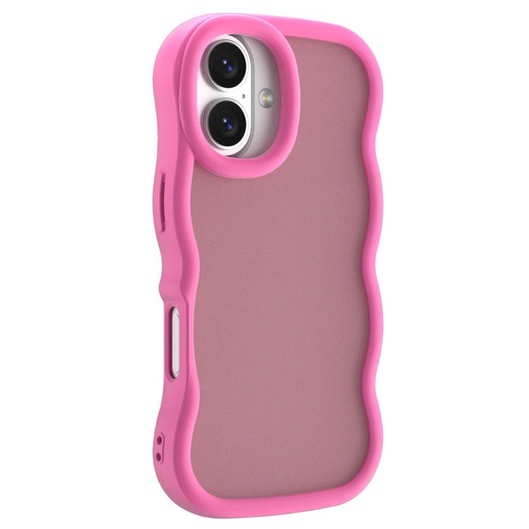 For iPhone 17 Big Wave Skin Feel Phone Case(Rose Red)