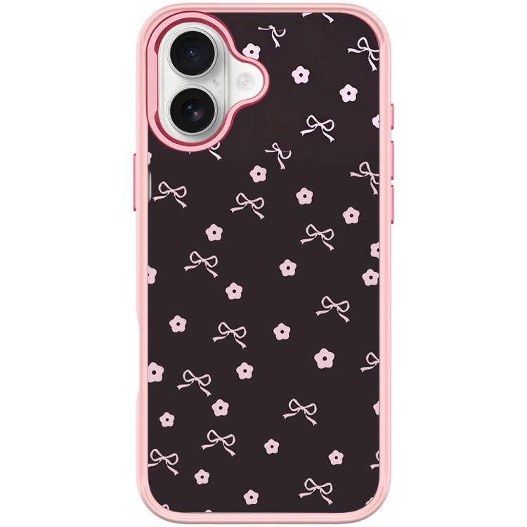 For iPhone 17 Bow Flower Pattern Magnetic Phone Case(Pink)