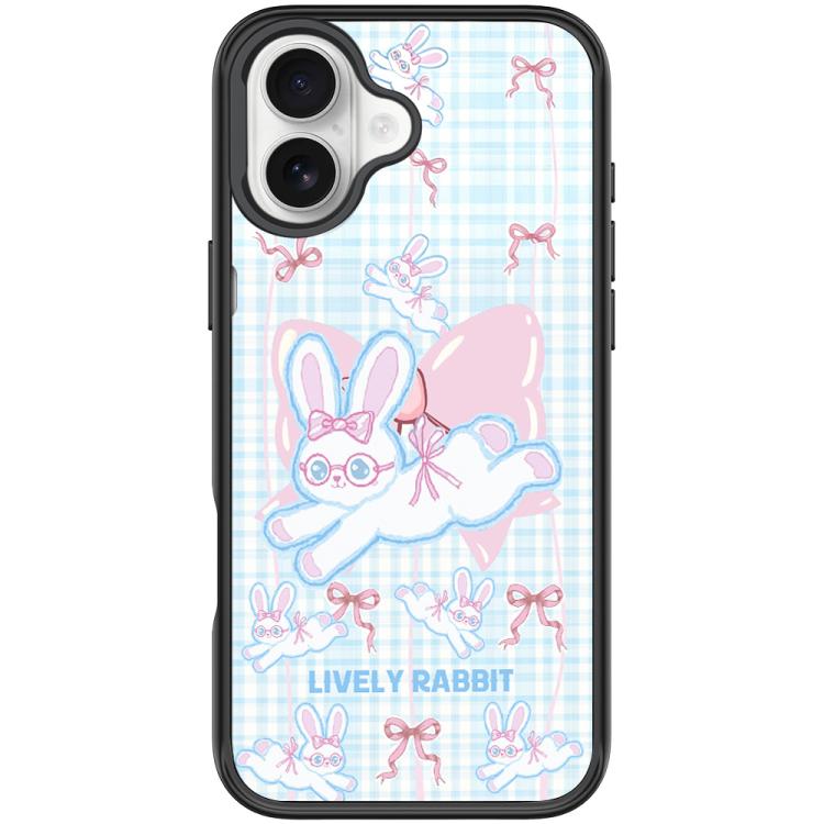 For iPhone 17 Bow Rabbit Pattern Magnetic Phone Case(Black)
