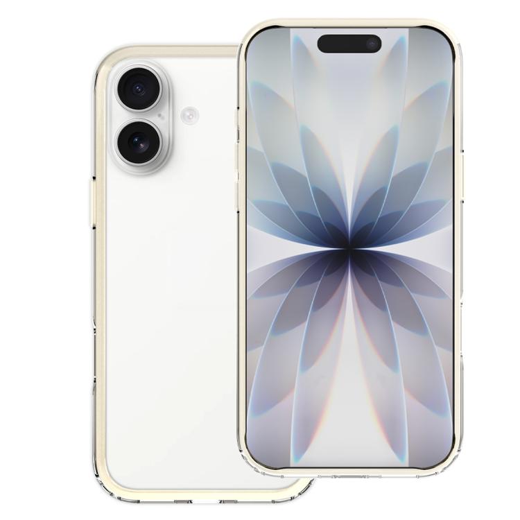 For iPhone 17 Buffered TPU Hybrid PC Phone Frame with AI Camera Button(Beige)