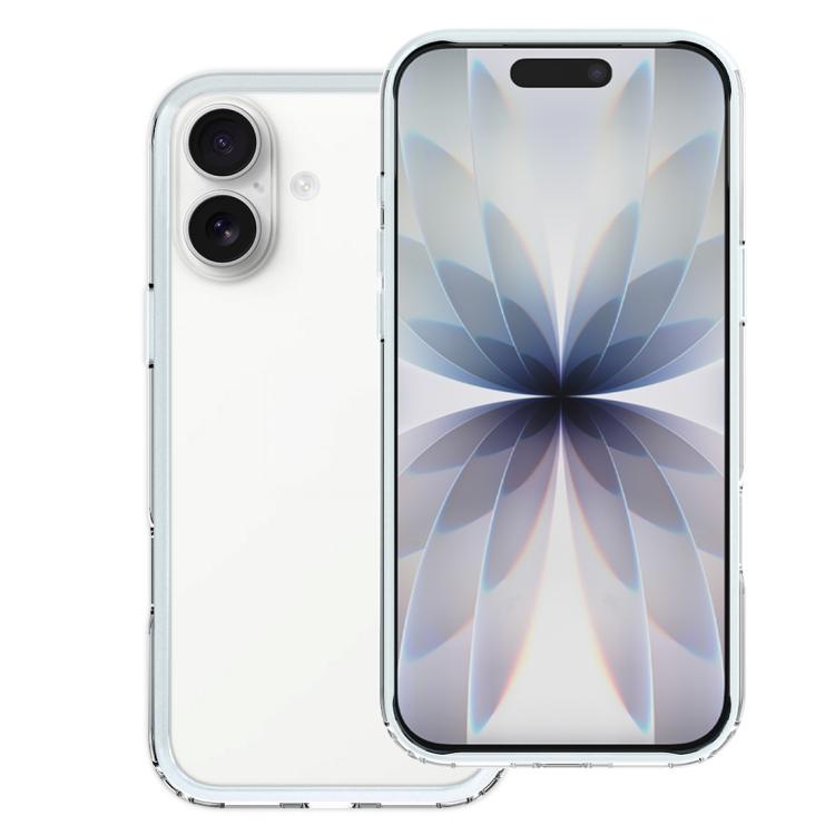 For iPhone 17 Buffered TPU Hybrid PC Phone Frame with AI Camera Button(Light Blue)