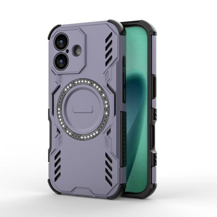 For iPhone 17 Butterfly Armor MagSafe Magnetic Ring Shockproof Phone Case(Purple)