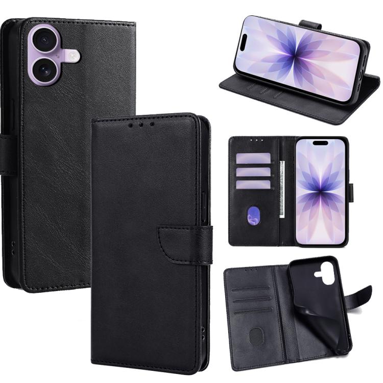 For iPhone 17 Calf Texture Buckle Flip Leather Phone Case(Black)