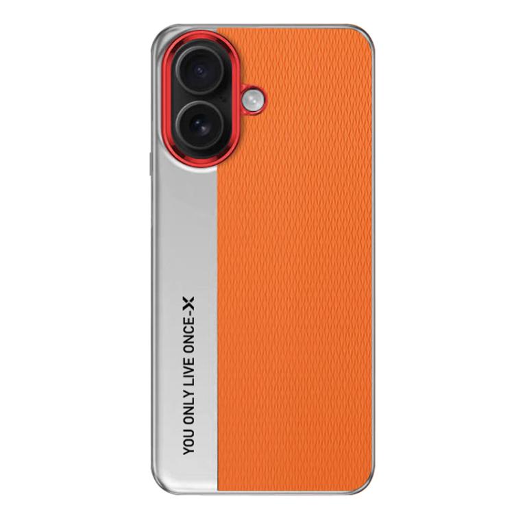 For iPhone 17 Camera Design Diamond Texture Leather PC Phone Case(Orange)