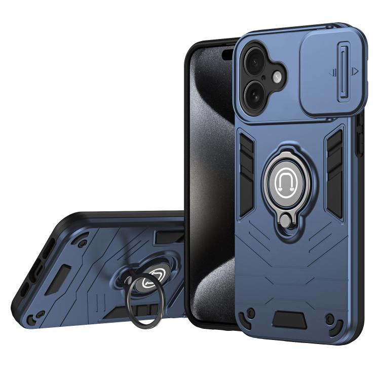For iPhone 17 Camshield Ring Holder Phone Case(Royal Blue)