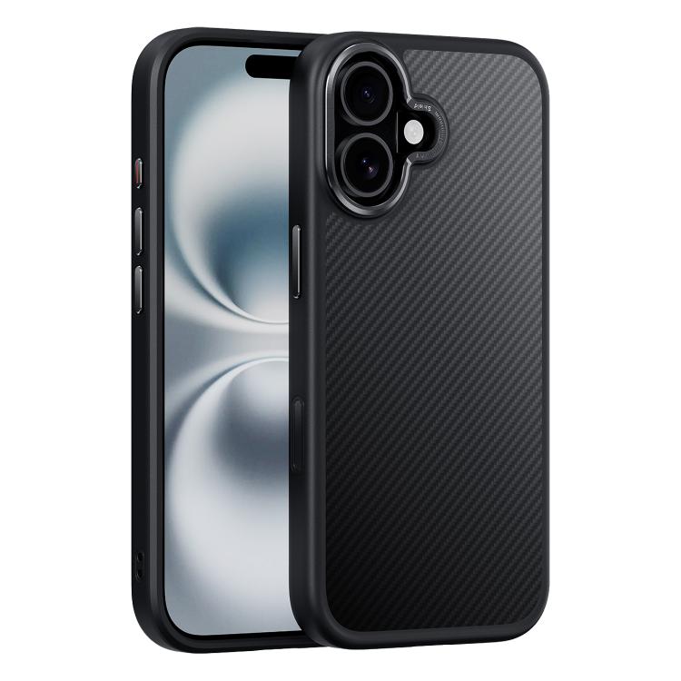 For iPhone 17 Carbon Fiber Kevlar MagSafe Magnetic Phone Case(Black)
