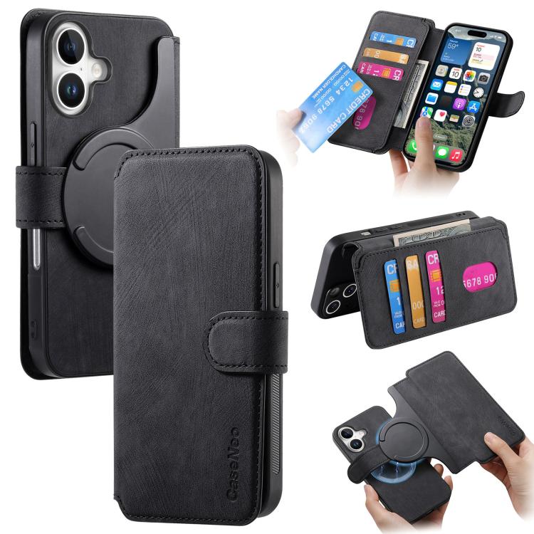 For iPhone 17 CaseNeo MagSafe RFID Anti-theft Retro Leather Phone Case(Black)