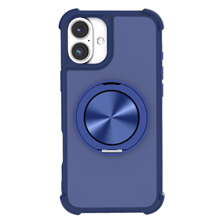 For iPhone 17 CD Texture 360 Degree Rotating Holder MagSafe Phone Case(Blue)
