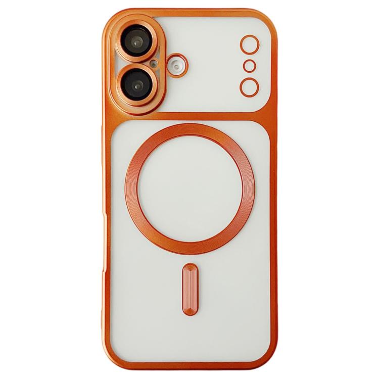 For iPhone 17 Change to 17 Series Magnetic MagSafe Frosted TPU Phone Case(Orange)