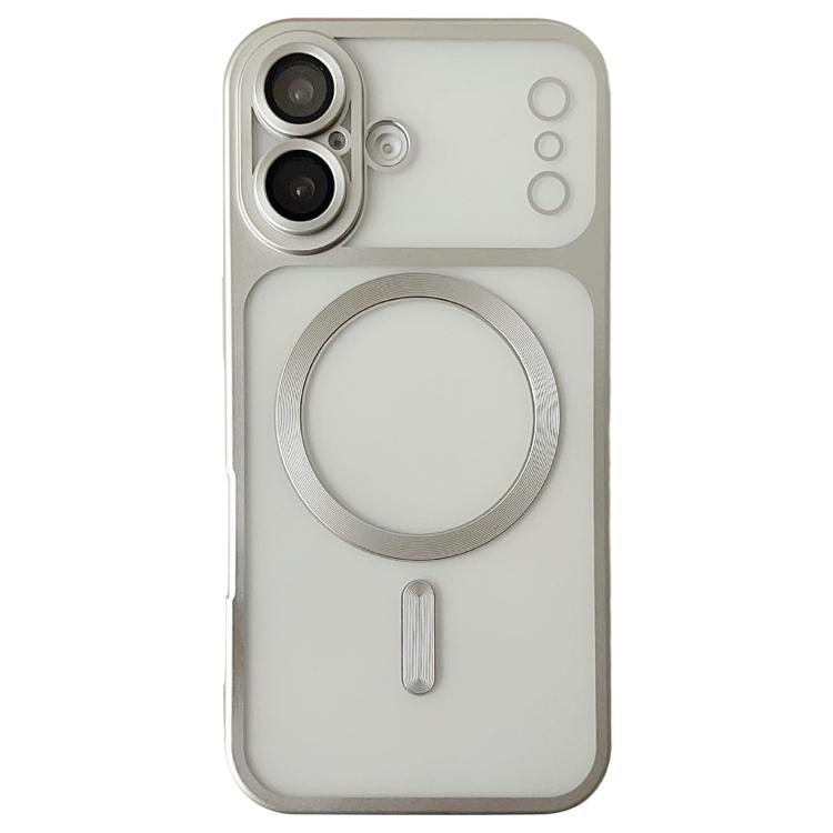 For iPhone 17 Change to 17 Series Magnetic MagSafe Frosted TPU Phone Case(Silver)