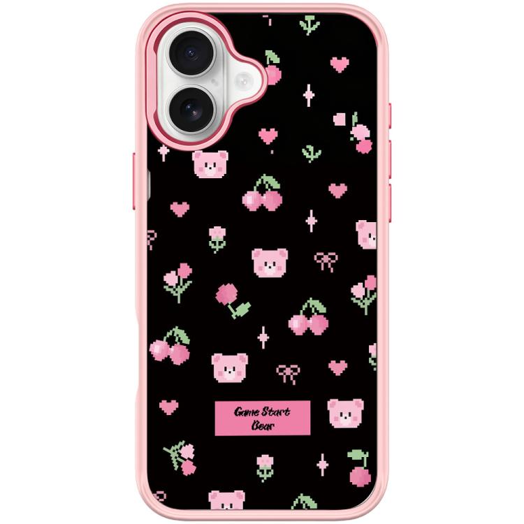 For iPhone 17 Cherry Pattern Magnetic Phone Case(Pink)