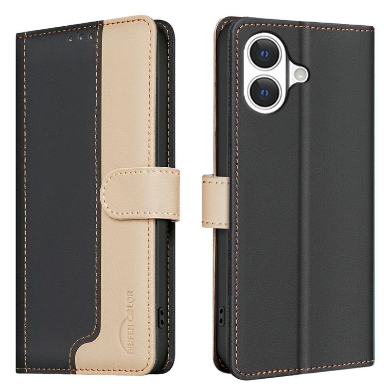 For iPhone 17 Color Matching RFID Anti-theft Leather Phone Case(Black)