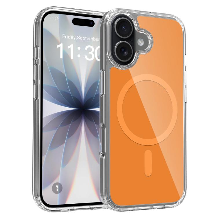 For iPhone 17 Colorful Hard PC Hybrid Soft TPU Magnetic Phone Case(Orange)