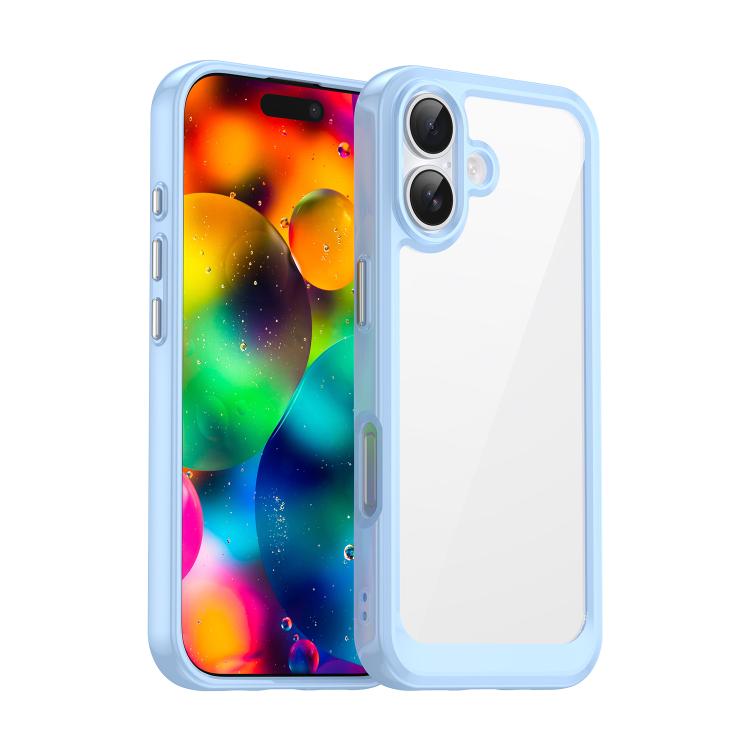 For iPhone 17 Colorful Series Acrylic + TPU Phone Case(Blue)