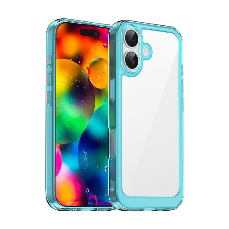 For iPhone 17 Colorful Series Acrylic + TPU Phone Case(Transparent Blue)