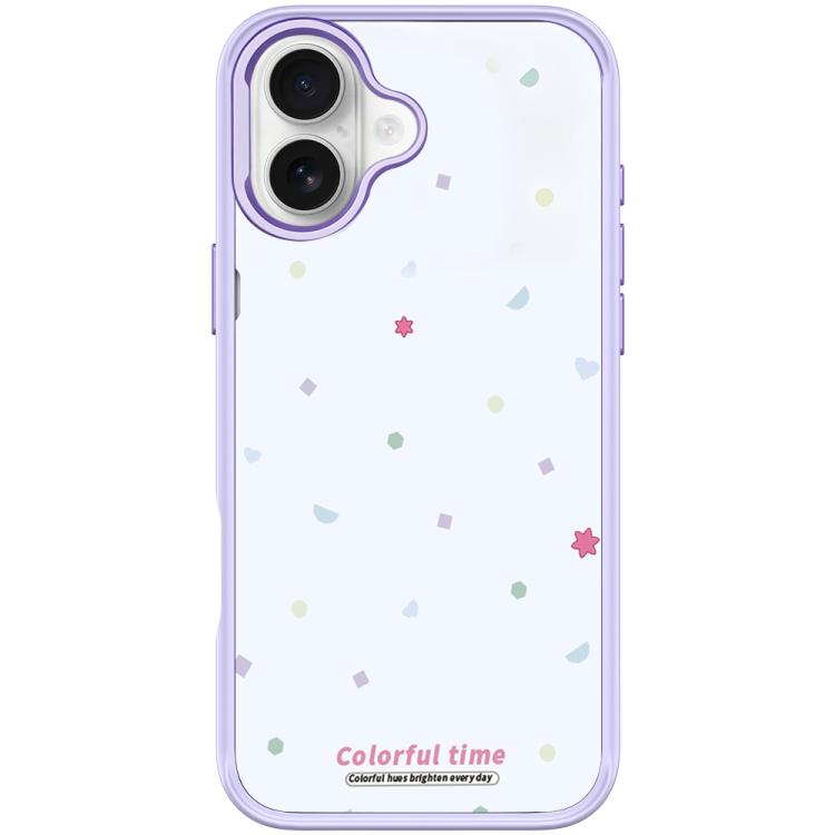 For iPhone 17 Colorful Stars Pattern Magnetic Phone Case(Light Purple)