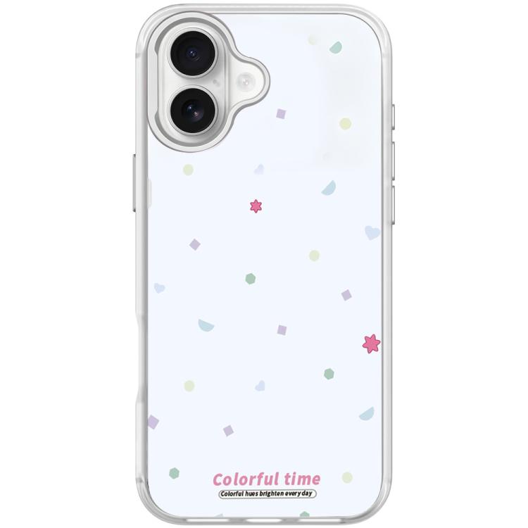 For iPhone 17 Colorful Stars Pattern Magnetic Phone Case(Transparent White)