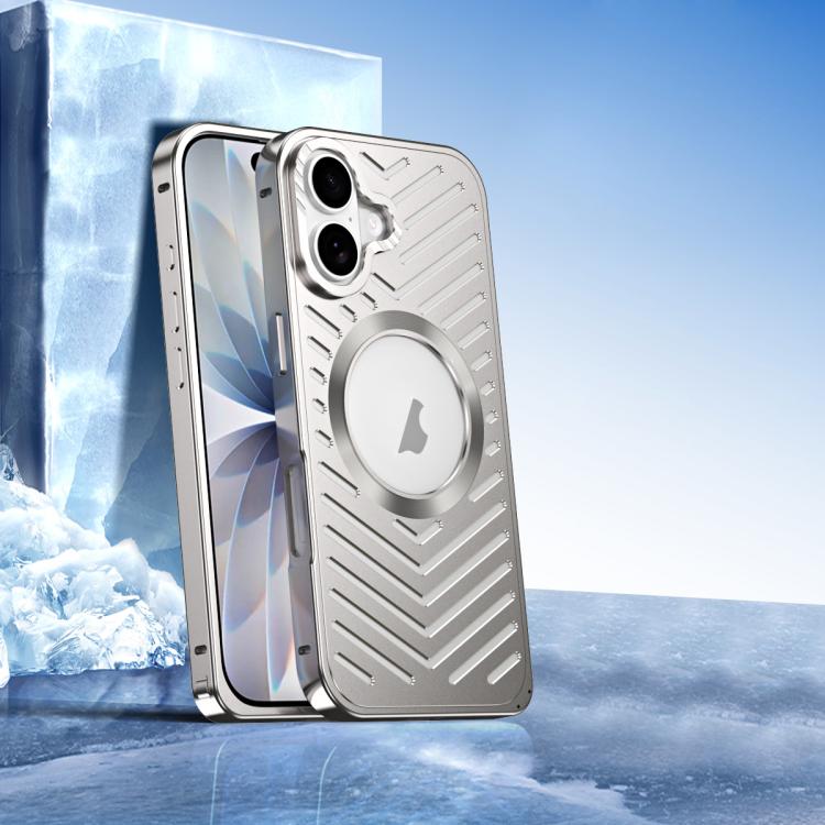 For iPhone 17 Cooling MagSafe Magnetic Metal Phone Case(Titanium)