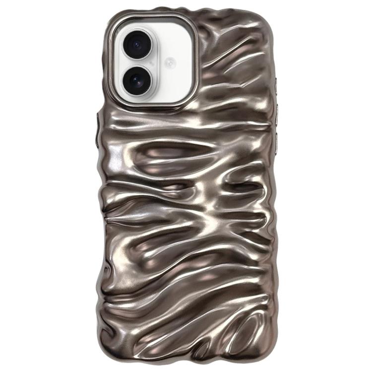 For iPhone 17 Cream Texture Electroplating TPU Full Coverage Phone Case(Matte Brown)