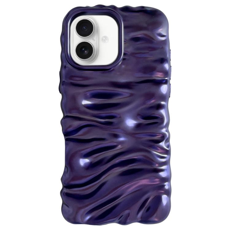 For iPhone 17 Cream Texture Electroplating TPU Full Coverage Phone Case(Matte Purple)