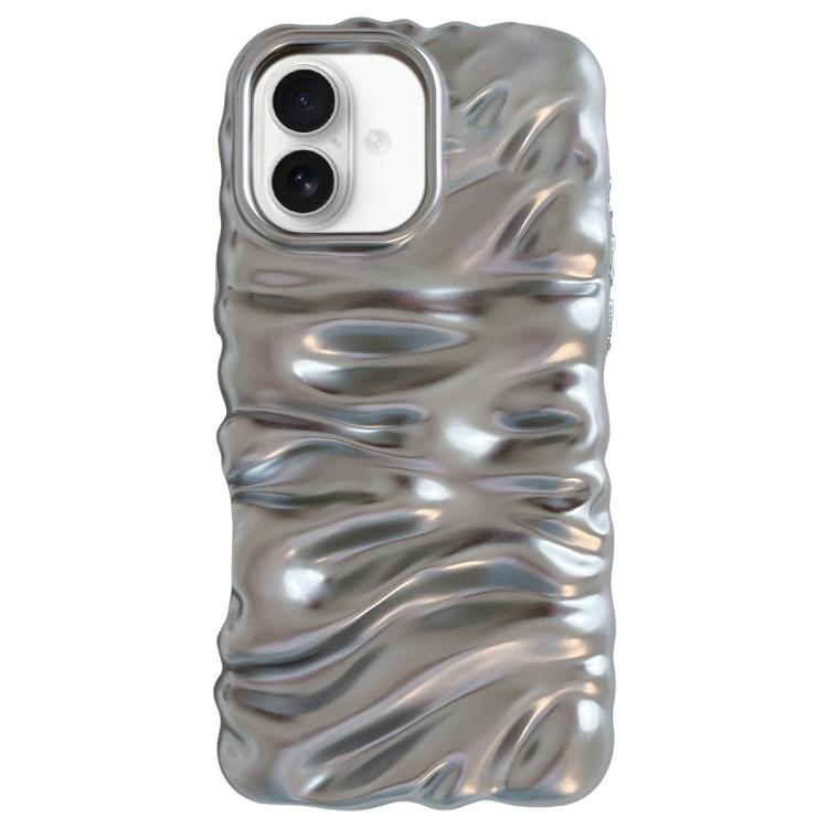 For iPhone 17 Cream Texture Electroplating TPU Full Coverage Phone Case(Matte Silver)