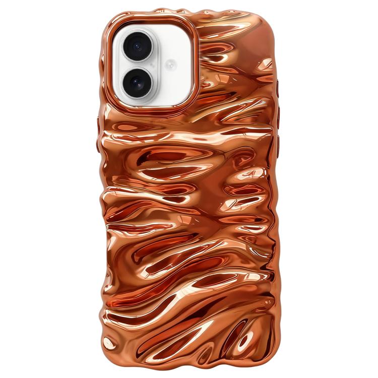 For iPhone 17 Cream Texture Electroplating TPU Full Coverage Phone Case(Orange)