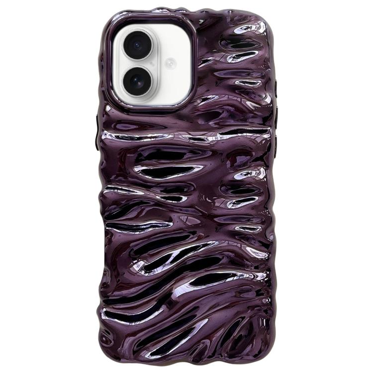 For iPhone 17 Cream Texture Electroplating TPU Full Coverage Phone Case(Purple)