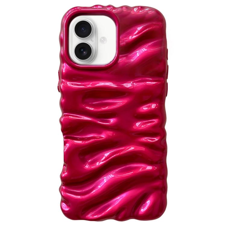 For iPhone 17 Cream Texture Electroplating TPU Full Coverage Phone Case(Rose Red)