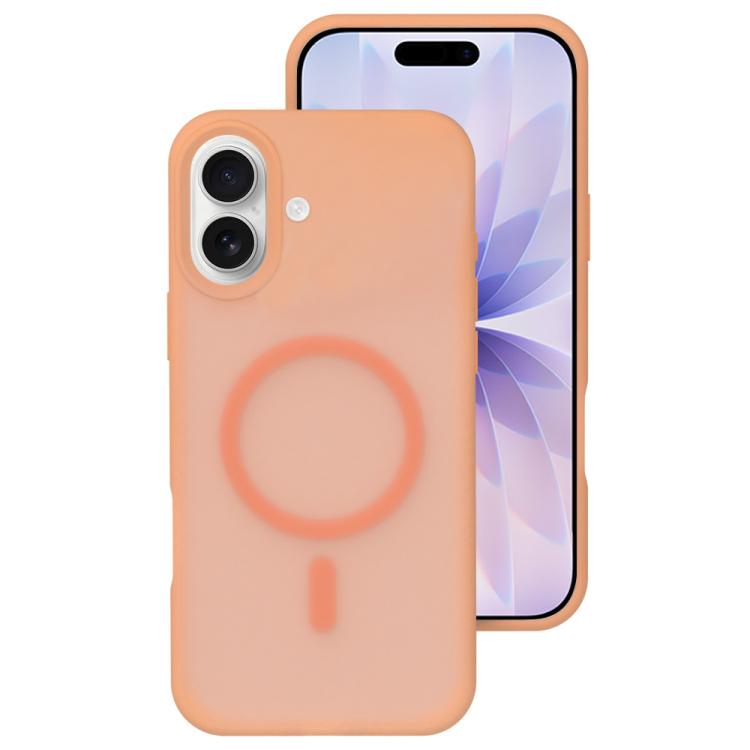 For iPhone 17 Crystal-Clear Colors Skin-friendly Feel Liquid Silicone Magnetic Phone Case(Orange)