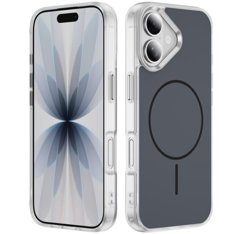 For iPhone 17 Crystal Frosted Skin Feel Magnetic MagSafe Phone Case(Black)