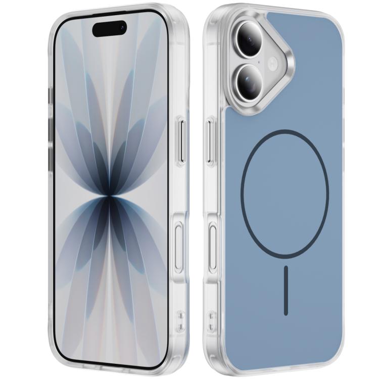 For iPhone 17 Crystal Frosted Skin Feel Magnetic MagSafe Phone Case(Blue)