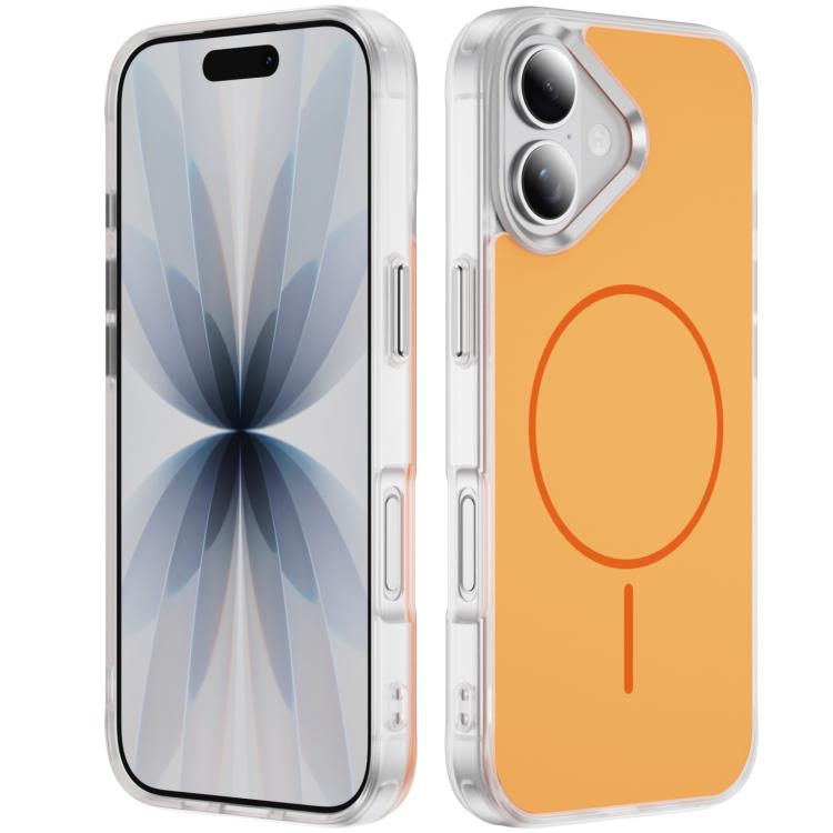 For iPhone 17 Crystal Frosted Skin Feel Magnetic MagSafe Phone Case(Orange)